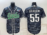 Men's Philadelphia Eagles #55 Brandon Graham Gray Camo With Super Bowl LVII Patch Cool Base Stitched Baseball Jersey,baseball caps,new era cap wholesale,wholesale hats